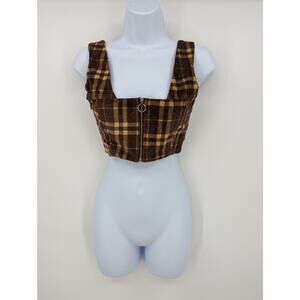 EUC Cheyenne Princess Polly 100% Cotton Top Brown & Yellow Size 4